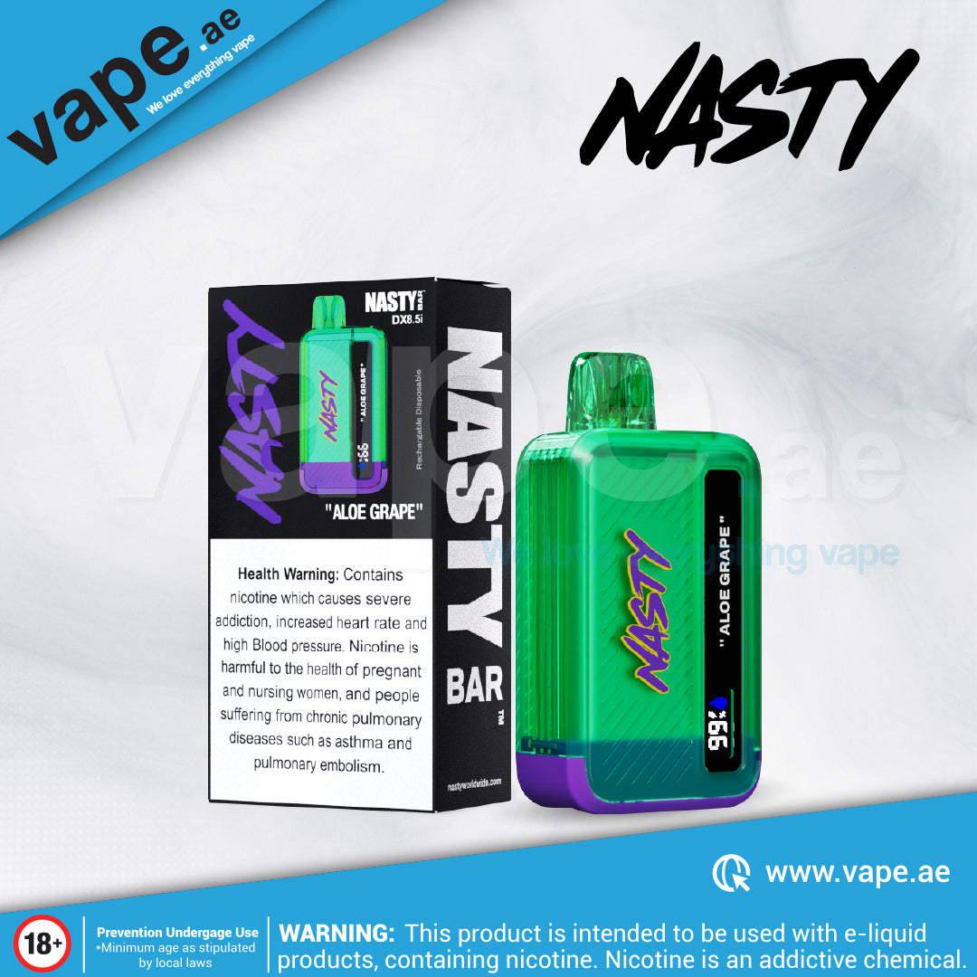 Aloe Grape 8500 Puffs 20mg by Nasty Bar  Vape.ae