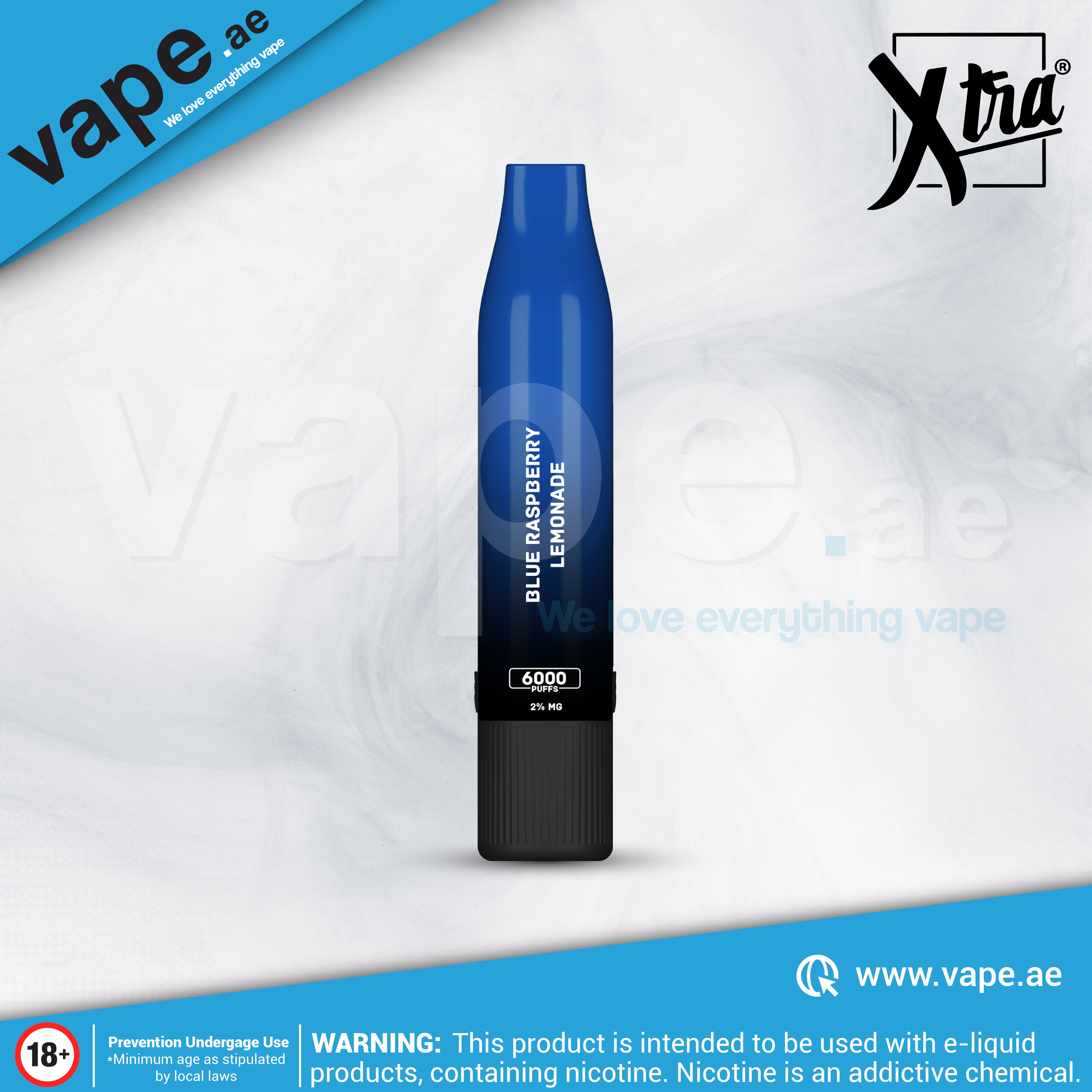 Blue Raspberry Lemonade 20mg 6000 Puffs By XTRA Vape.ae Blue Raspberry Lemonade 20mg 6000 Puffs By XTRA Vape.ae
