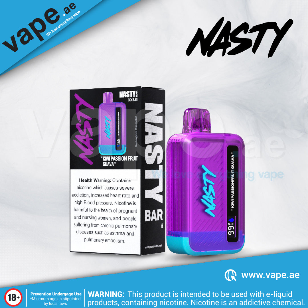Kiwi Passion Fruit Guava 8500 Puffs 20mg by Nasty Bar – Vape.ae