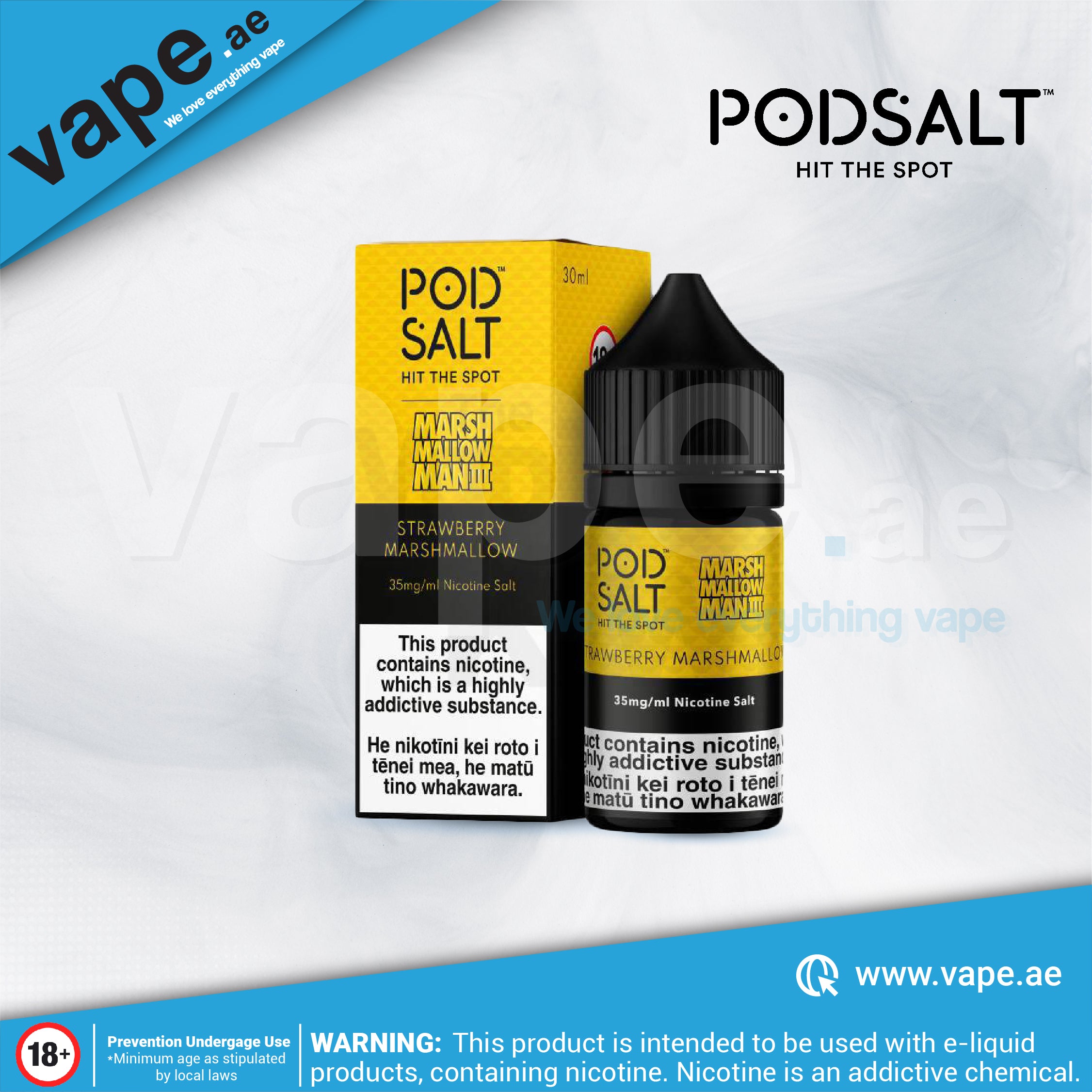 Marshmallow Man ( Strawberry Marshmallow ) by Pod Salt Fusion 20mg 30m