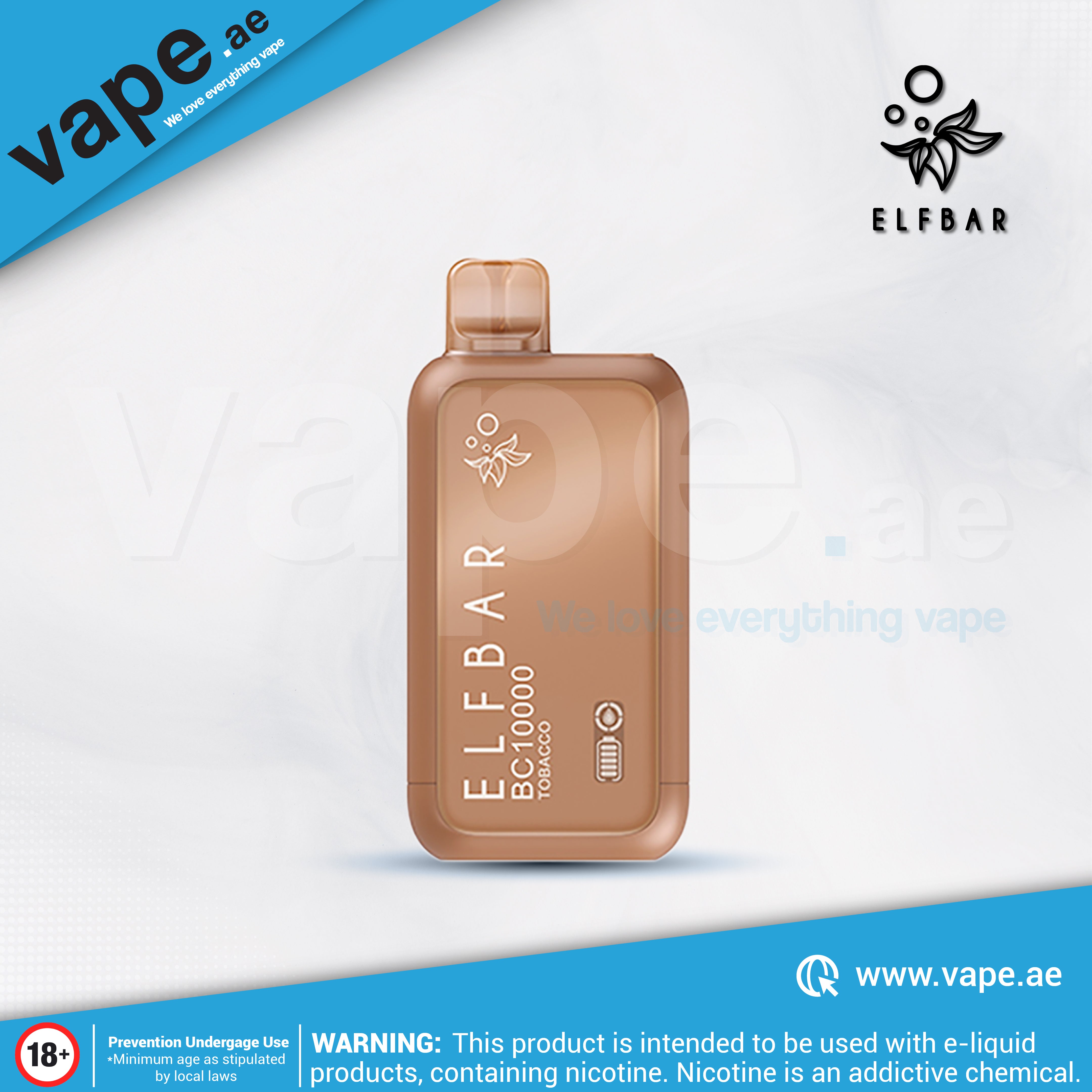 Tobacco 50mg 10000 Puffs by Elf Bar – Vape.ae