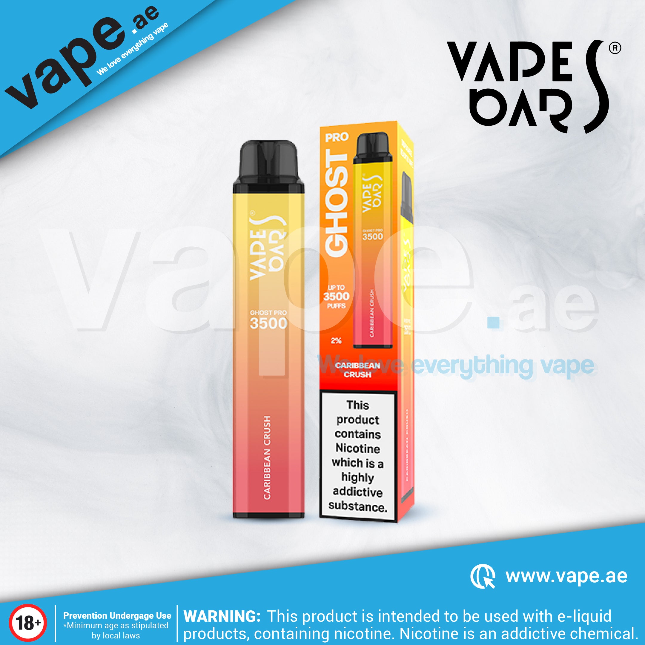 Carribean Crush 20mg 3500 Puffs by Vapes Bars Ghost Pro Vape.ae