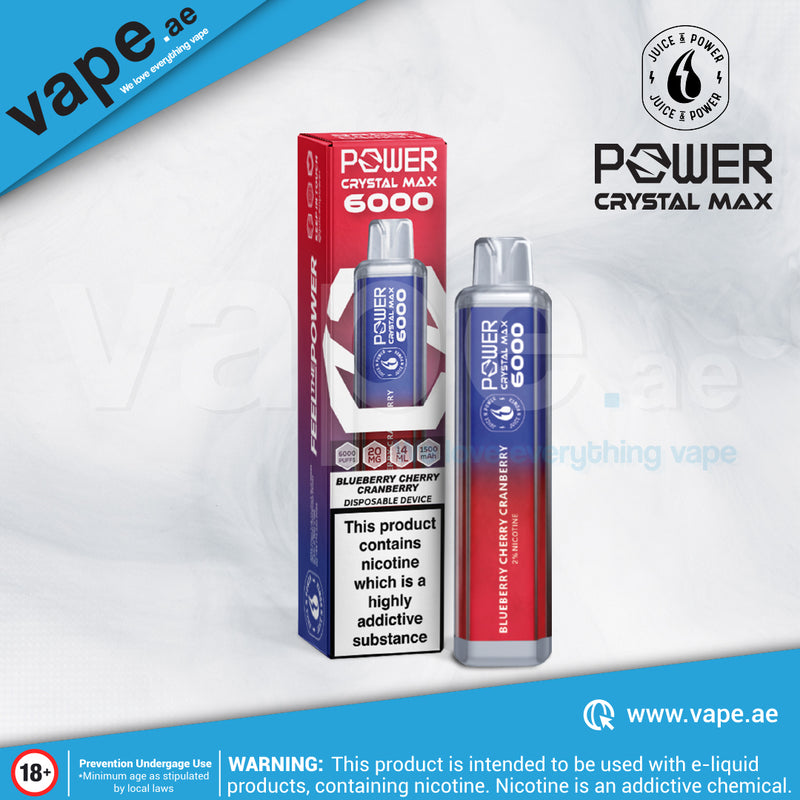 Blueberry Cherry Cranberry Power Crystal Max 6000 Puffs 20mg by Juice N Power