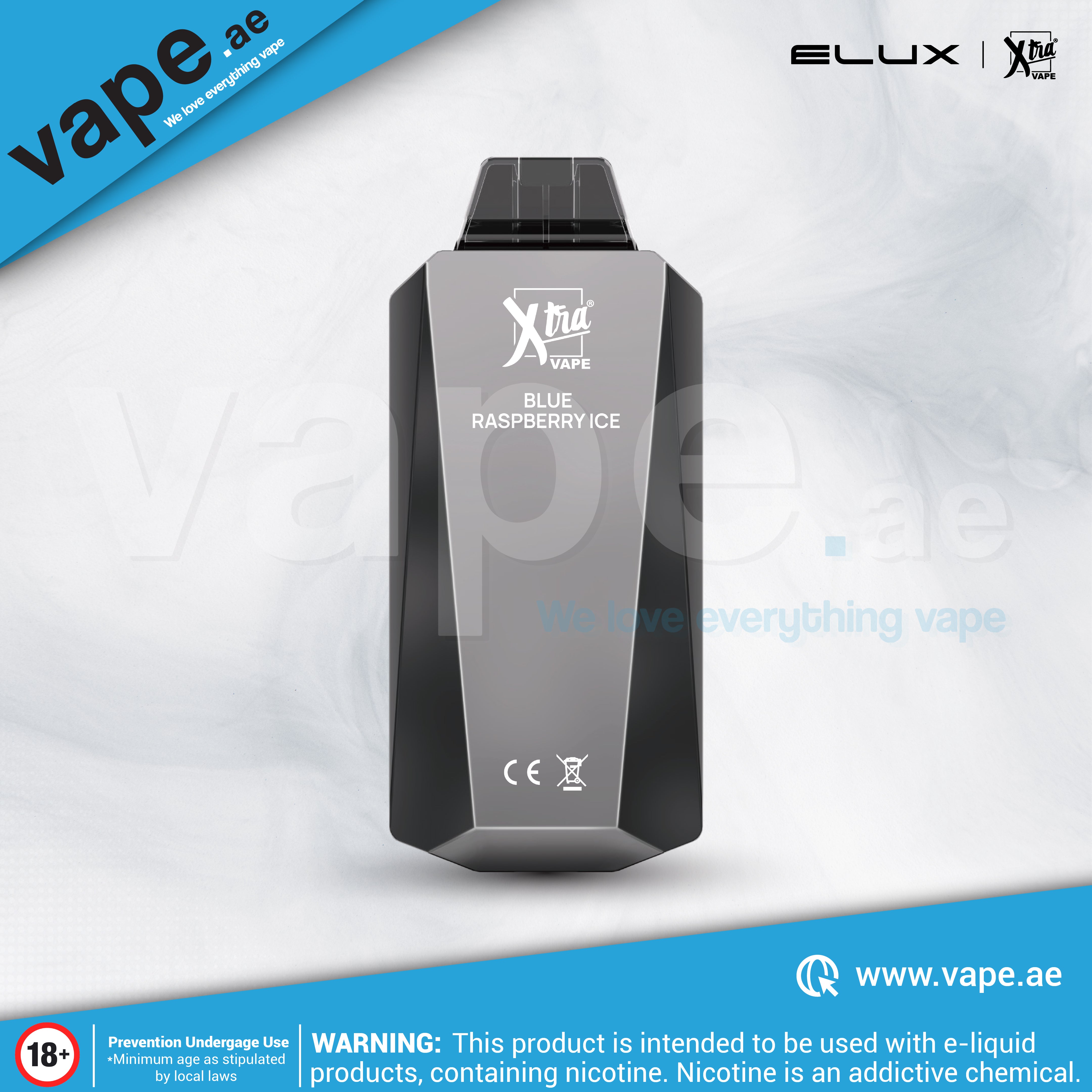 Blue Raspberry Elux Blue Raspberry Ice 20mg 10,000 Puffs By Elux – Vape.ae