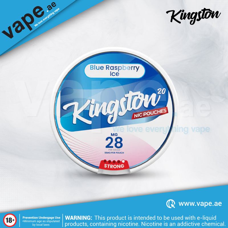 Blue Raspberry Ice 28mg Nicotine Pouch / Snus By Kingston