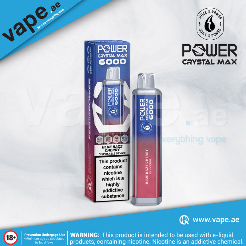 Blue Razz Cherry Power Crystal Max 6000 Puffs 20mg by Juice N Power