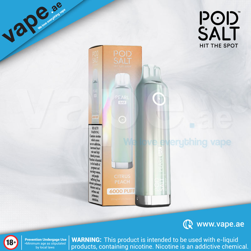 Citrus Peach 20mg 6000 Puffs by Pod Salt Pearl Bar