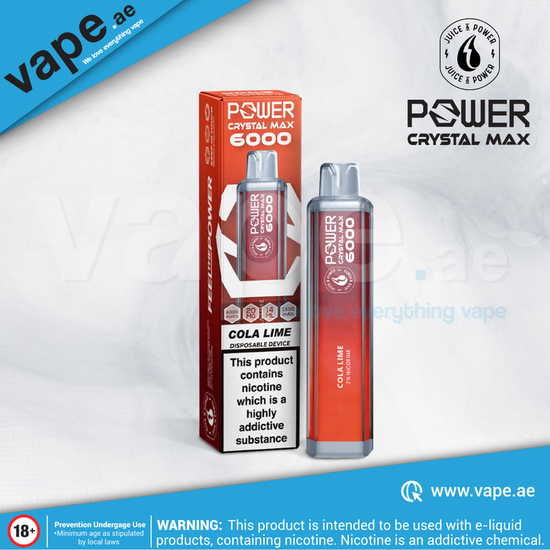 Cola Lime Power Crystal Max 6000 Puffs 20mg by Juice N Power