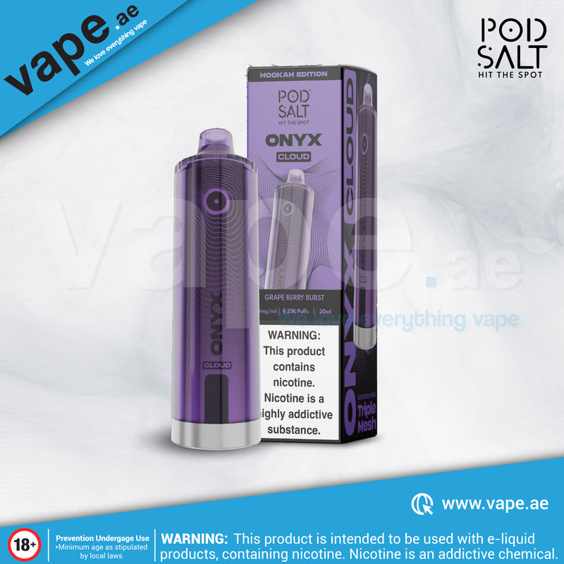 Grape Berry Burst 5mg 25000 Puffs Onyx Cloud By Pod Salt