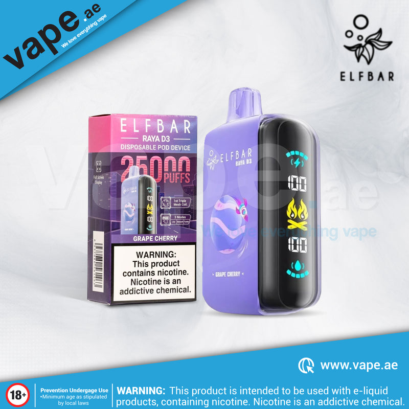 Grape Cherry 50mg 25,000 Puffs By Elf Bar D3