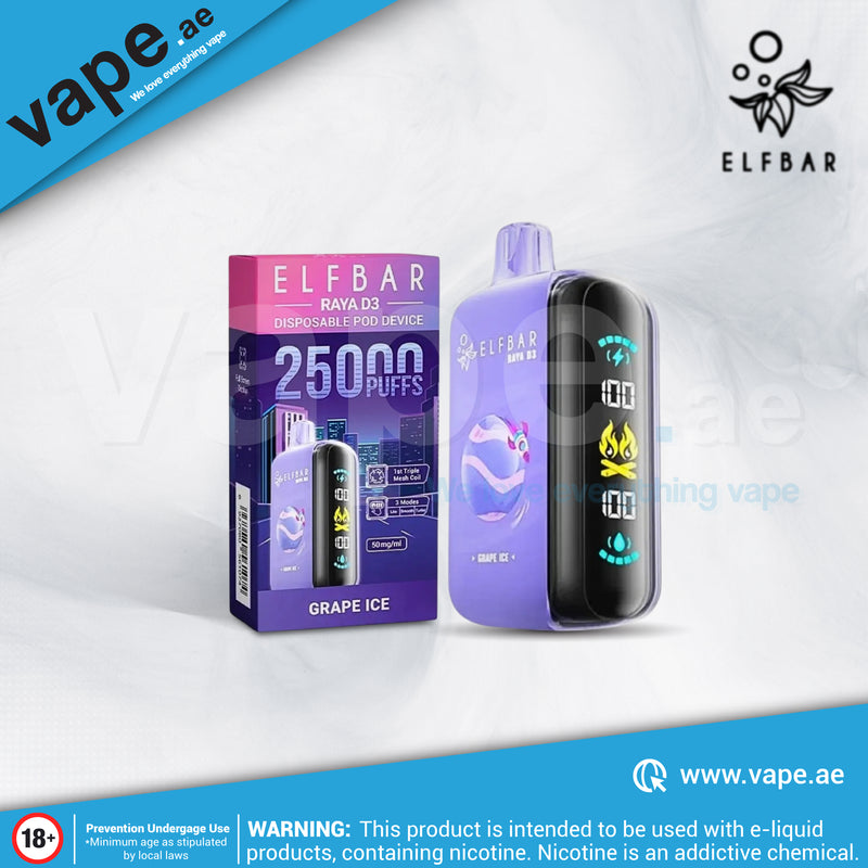 Grape Ice 50mg 25,000 Puffs By Elf Bar D3