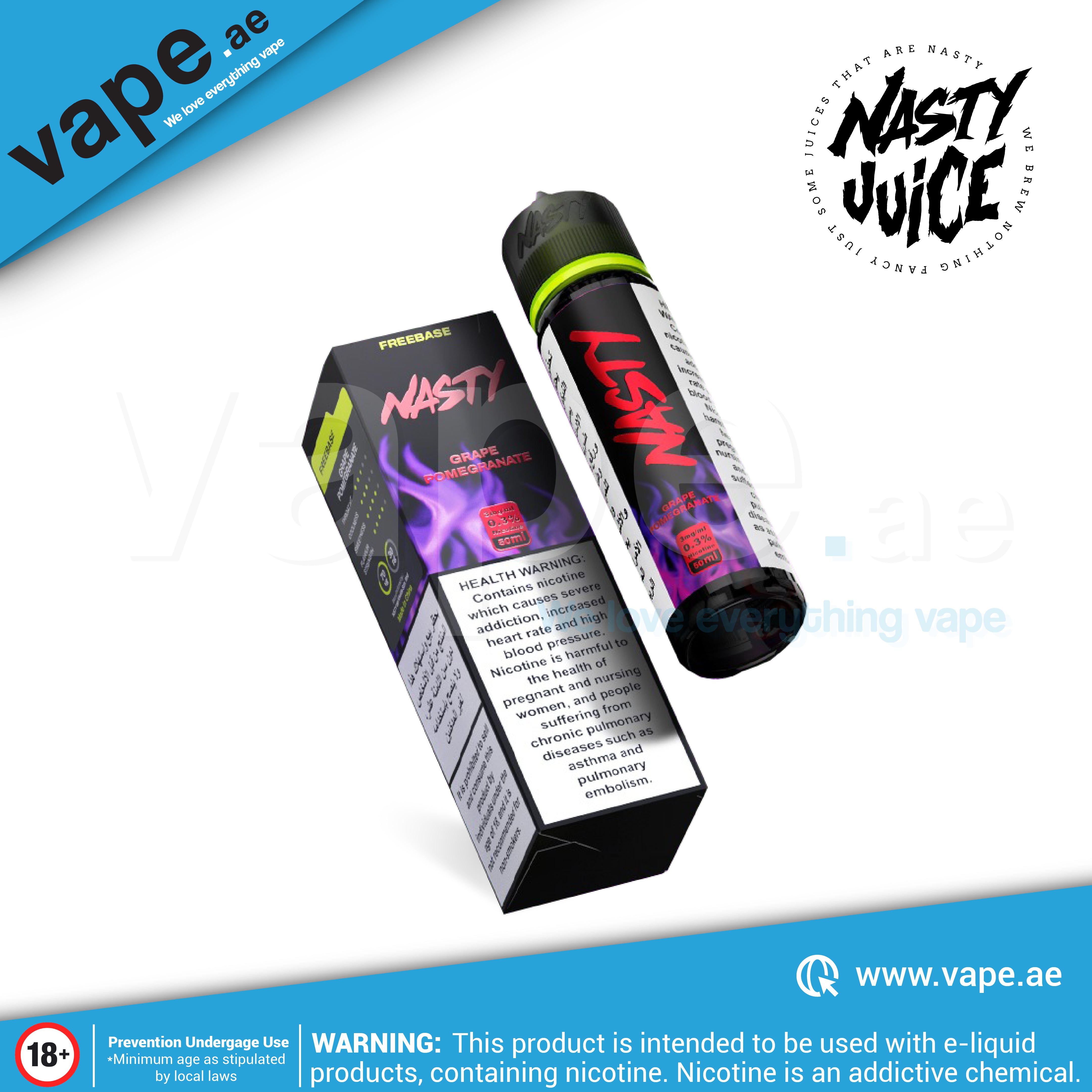 Grape Pomegranate 3mg 50ml by Nasty Juice – Vape.ae