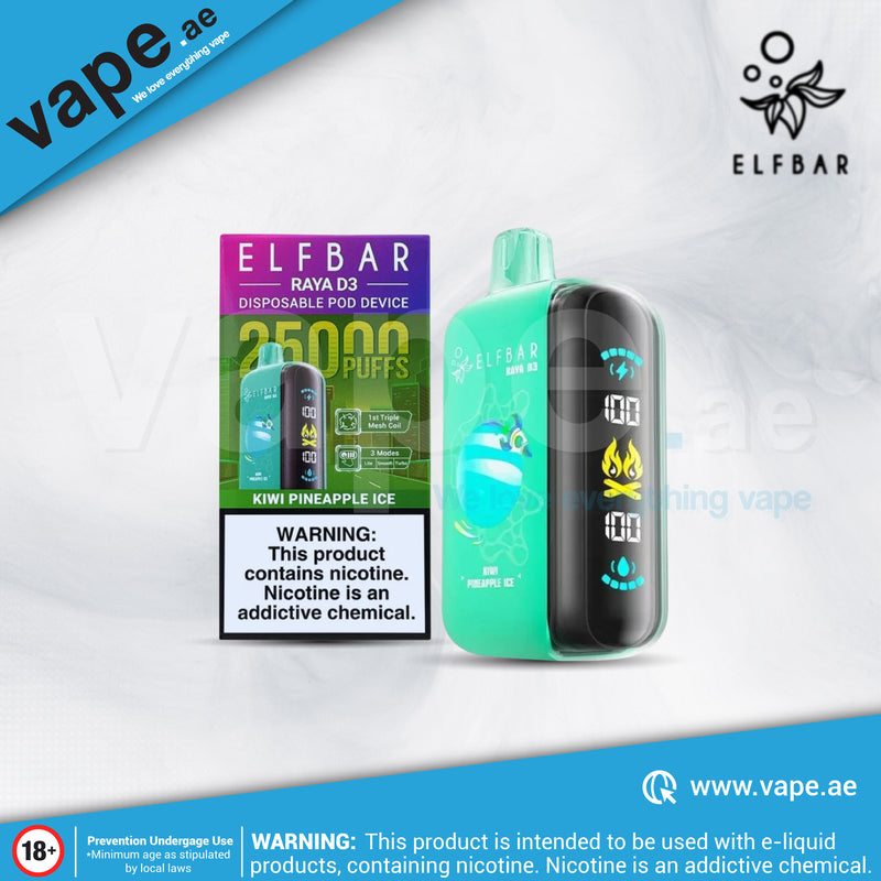 Kiwi Pineapple Ice 50mg 25,000 Puffs By Elf Bar D3