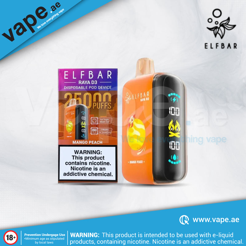 Mango Peach 50mg 25,000 Puffs By Elf Bar D3