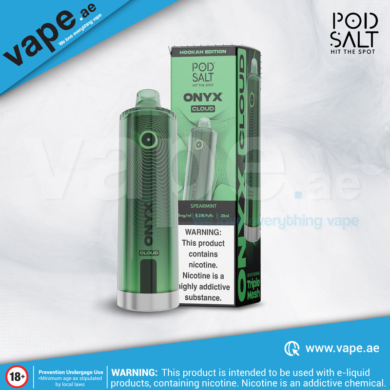 Spearmint 5mg 25000 Puffs Onyx Cloud By Pod Salt