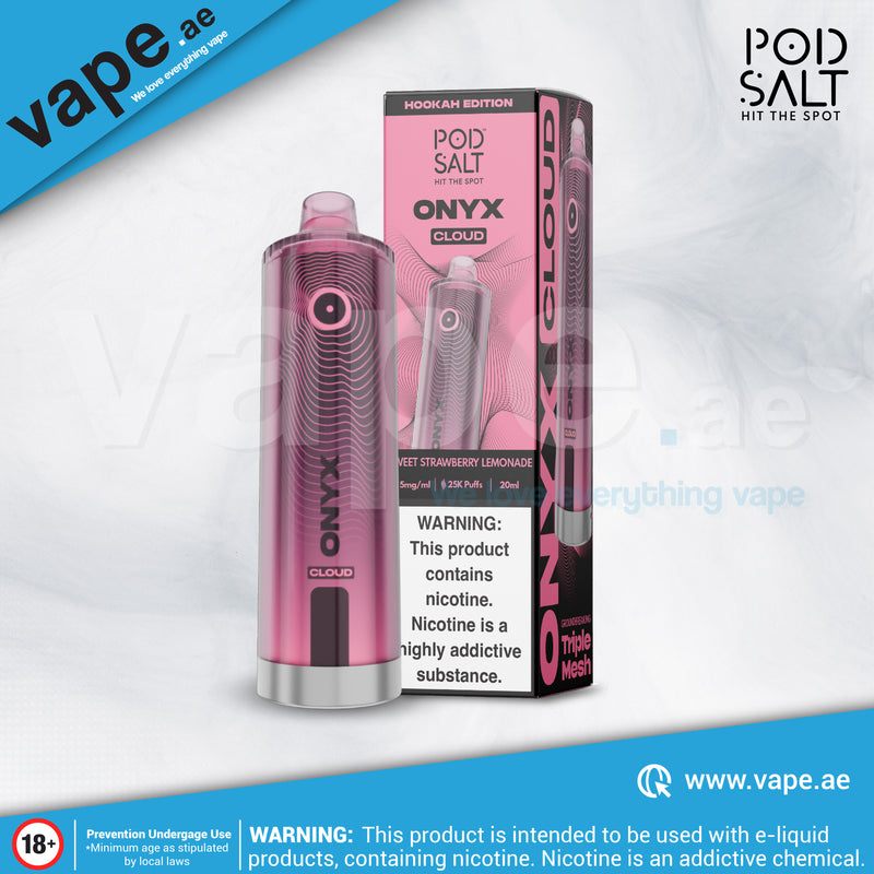 Sweet Strawberry Lemonade 5mg 25000 Puffs Onyx Cloud By Pod Salt