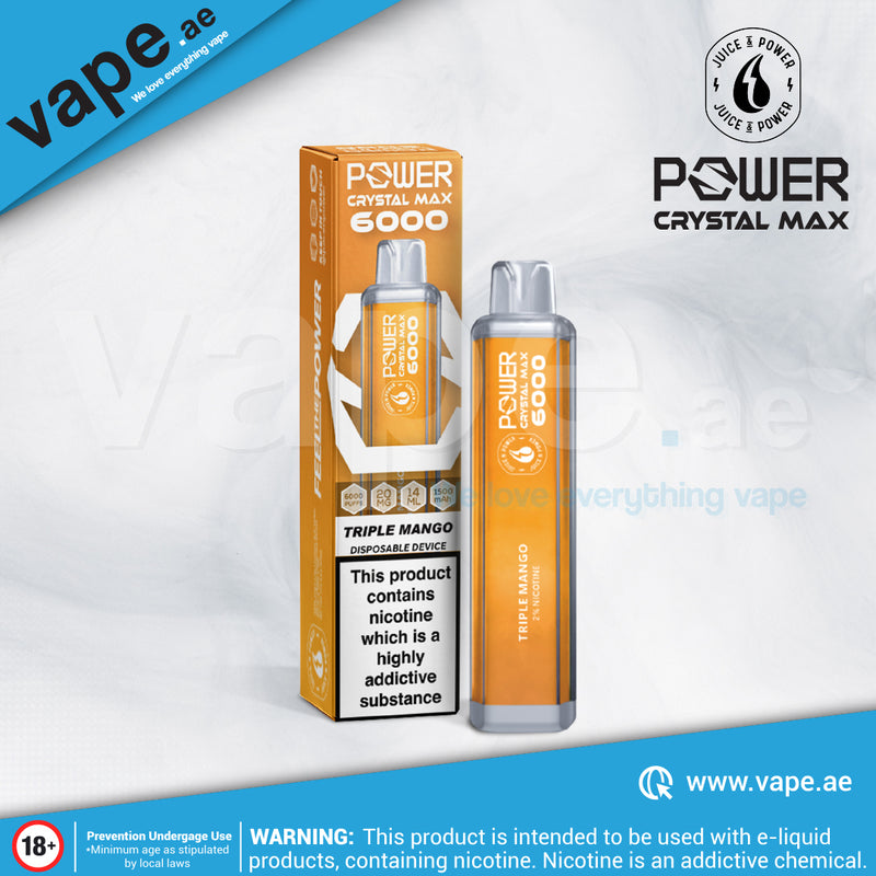 Triple Mango Power Crystal Max 6000 Puffs 20mg by Juice N Power