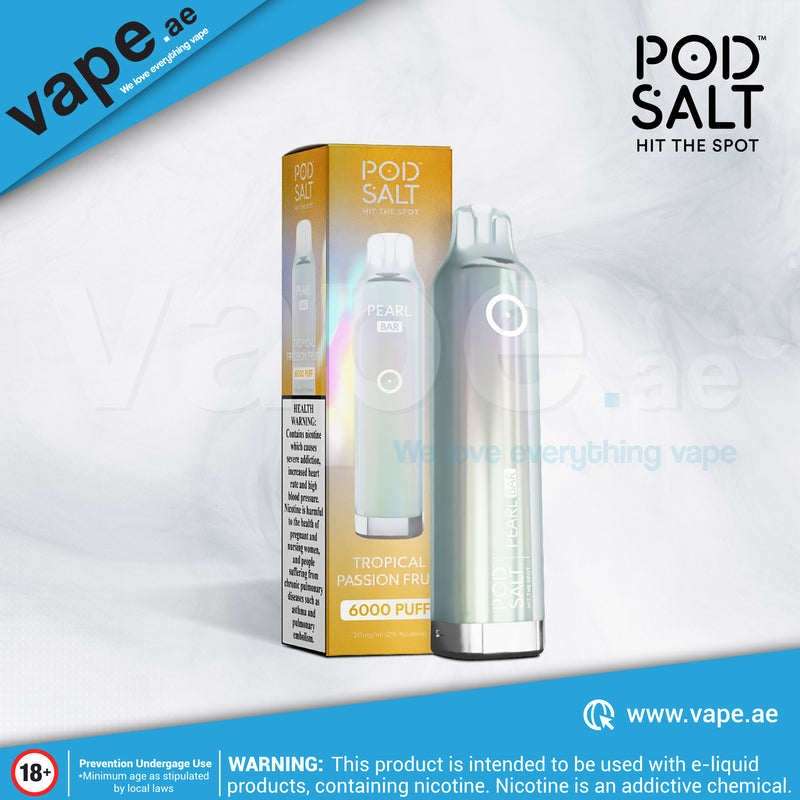 Tropical Passion Fruit 20mg 6000 Puffs by Pod Salt Pearl Bar