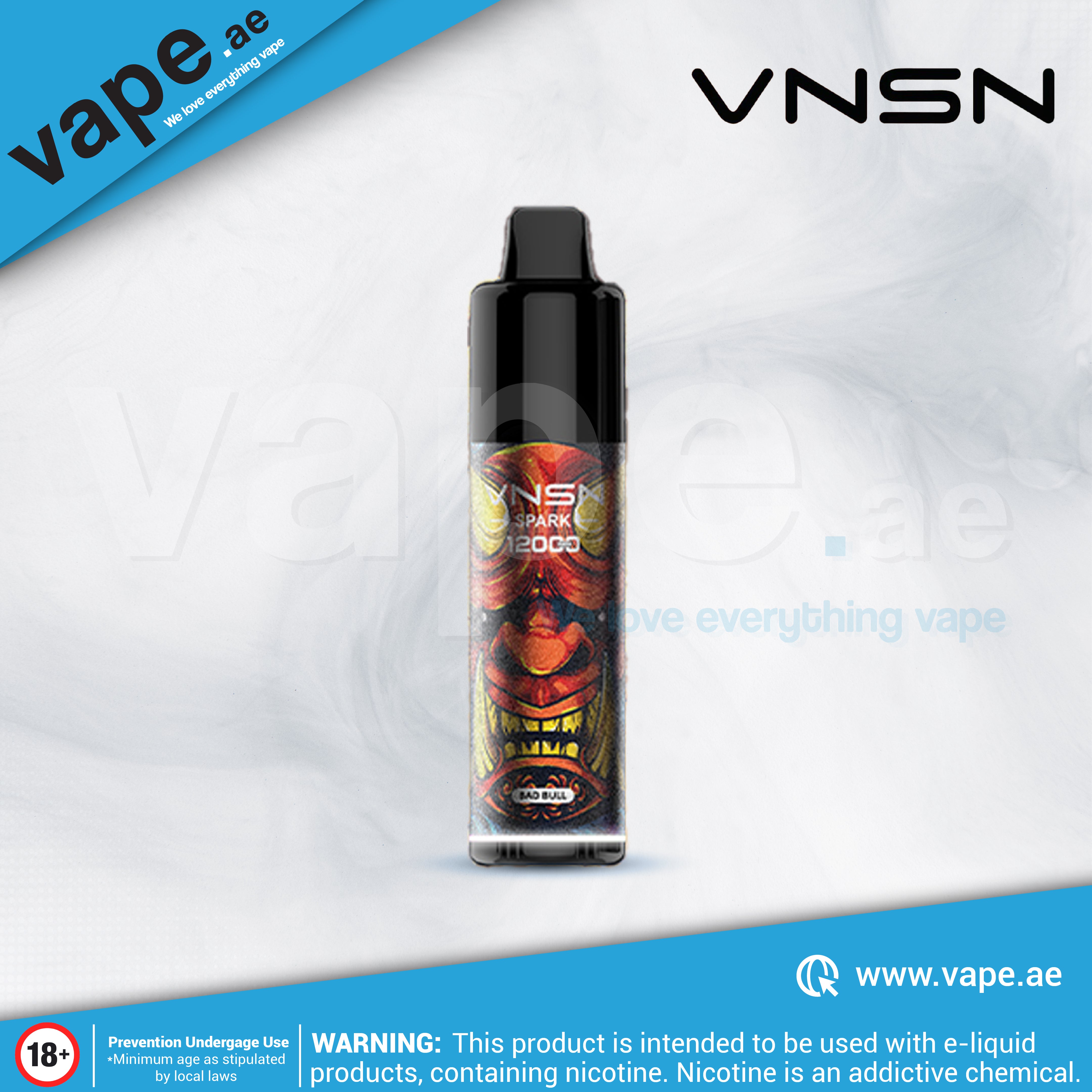 Bad Bull 12000 Puffs 50mg by VNSN Disposable – Vape.ae