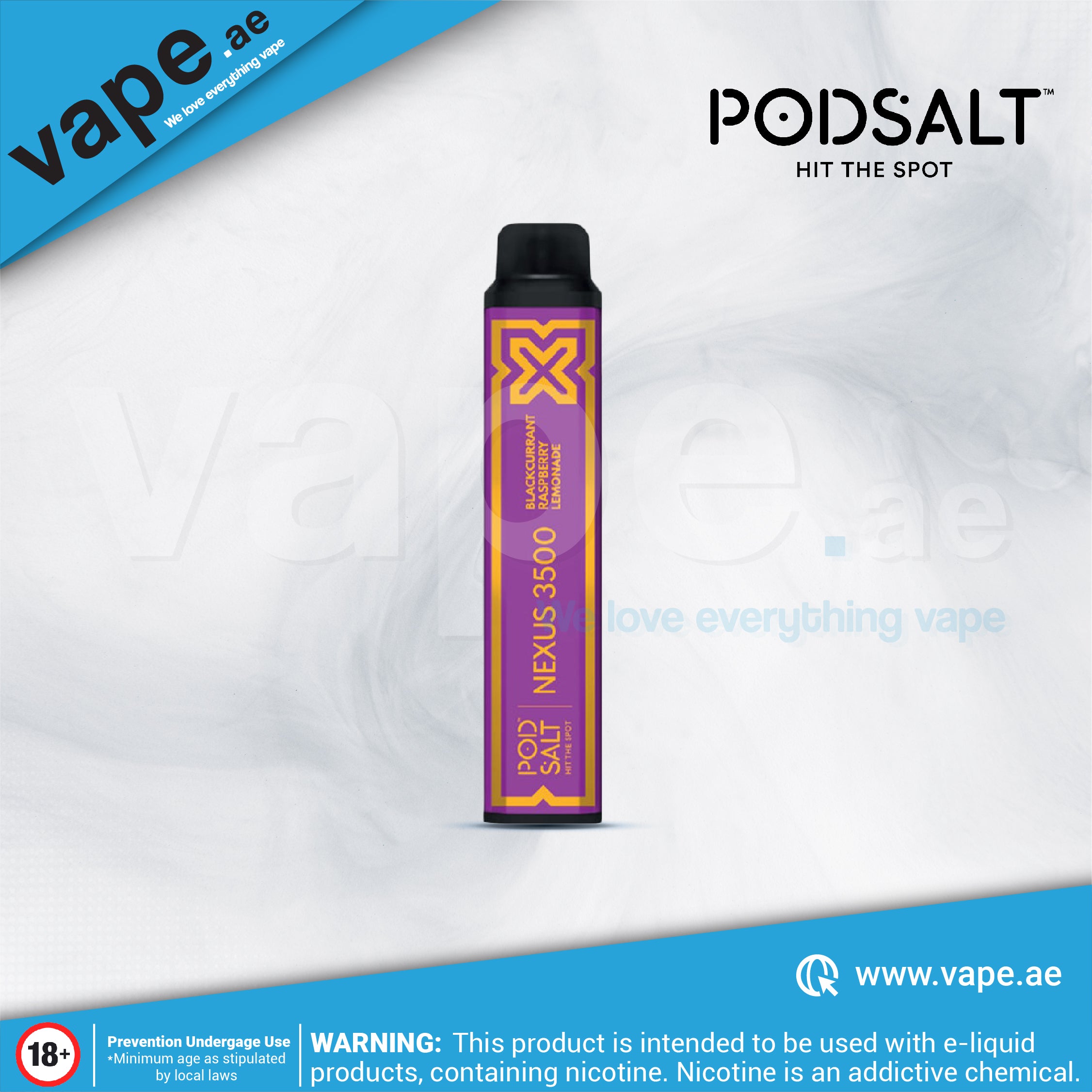 Blackcurrant Raspberry Lemonade 20mg 3500 Puffs by Pod Salt Nexus – Vape.ae