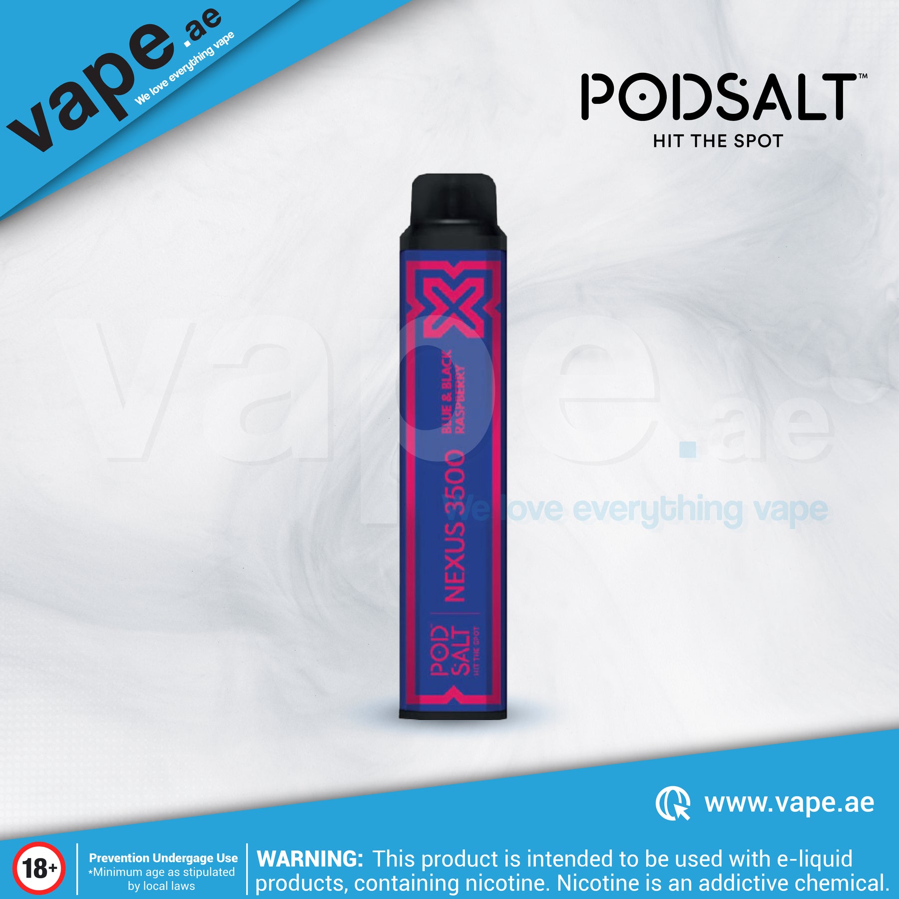 Blue and Black Raspberry 20mg 3500 Puffs by Pod Salt Nexus – Vape.ae