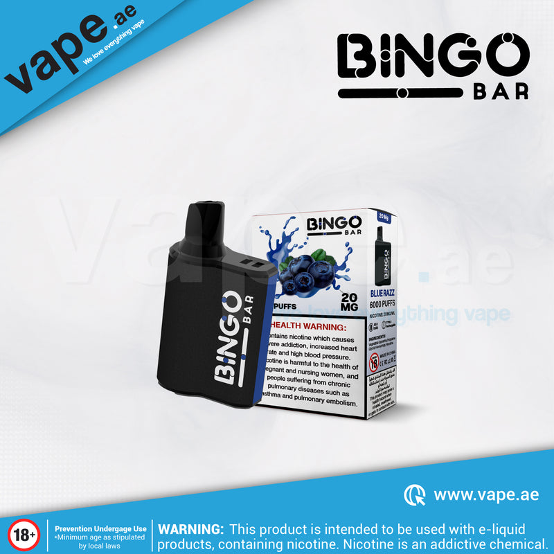 Blue Razz 20mg 6000 Puffs by Bingo Bar