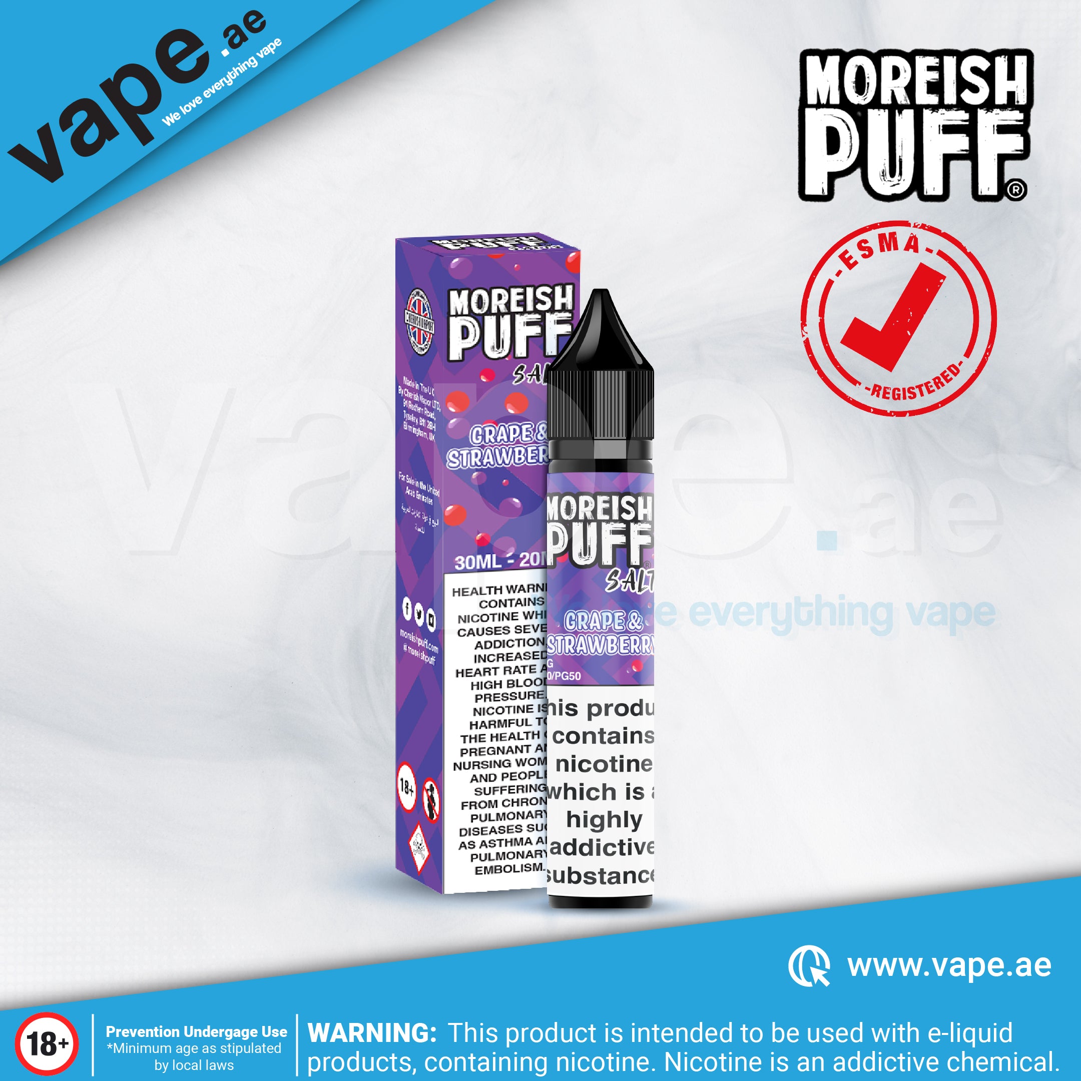 Strawberry Grape 20mg 30ml By Moreish Puff – Vape.ae