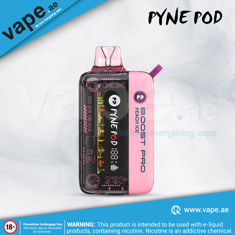 Peach Ice 50mg 20000 Puffs by Pyne Pod Boost Pro