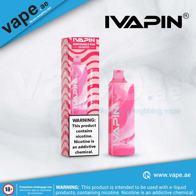 Strawberry Ice Cream 6000 Puffs 20mg by IVAPIN