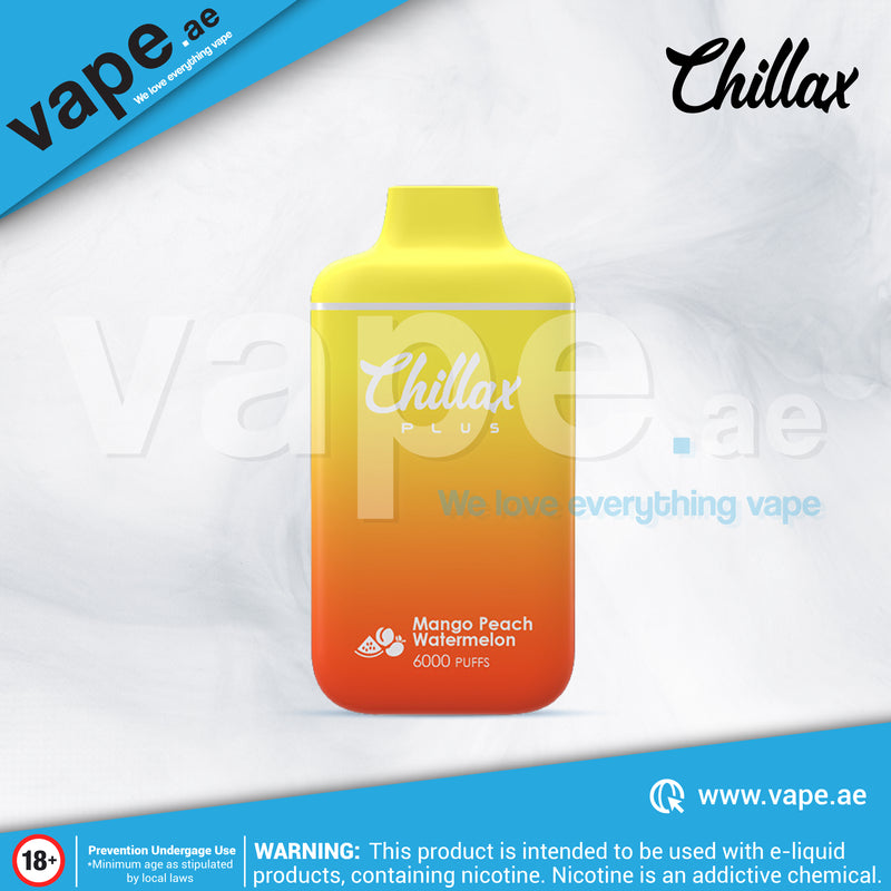 Mango Peach Watermelon 20mg 6000 Puffs by Chillax Rechargeable Disposable