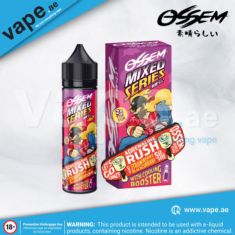 Adrenaline Rush Strawberry Blackcurrant 3mg 60ml - Mixed Series By Ossem