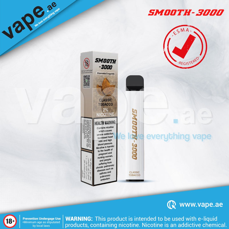 Classic Tobacco 3000 Puffs 20mg by Smooth
